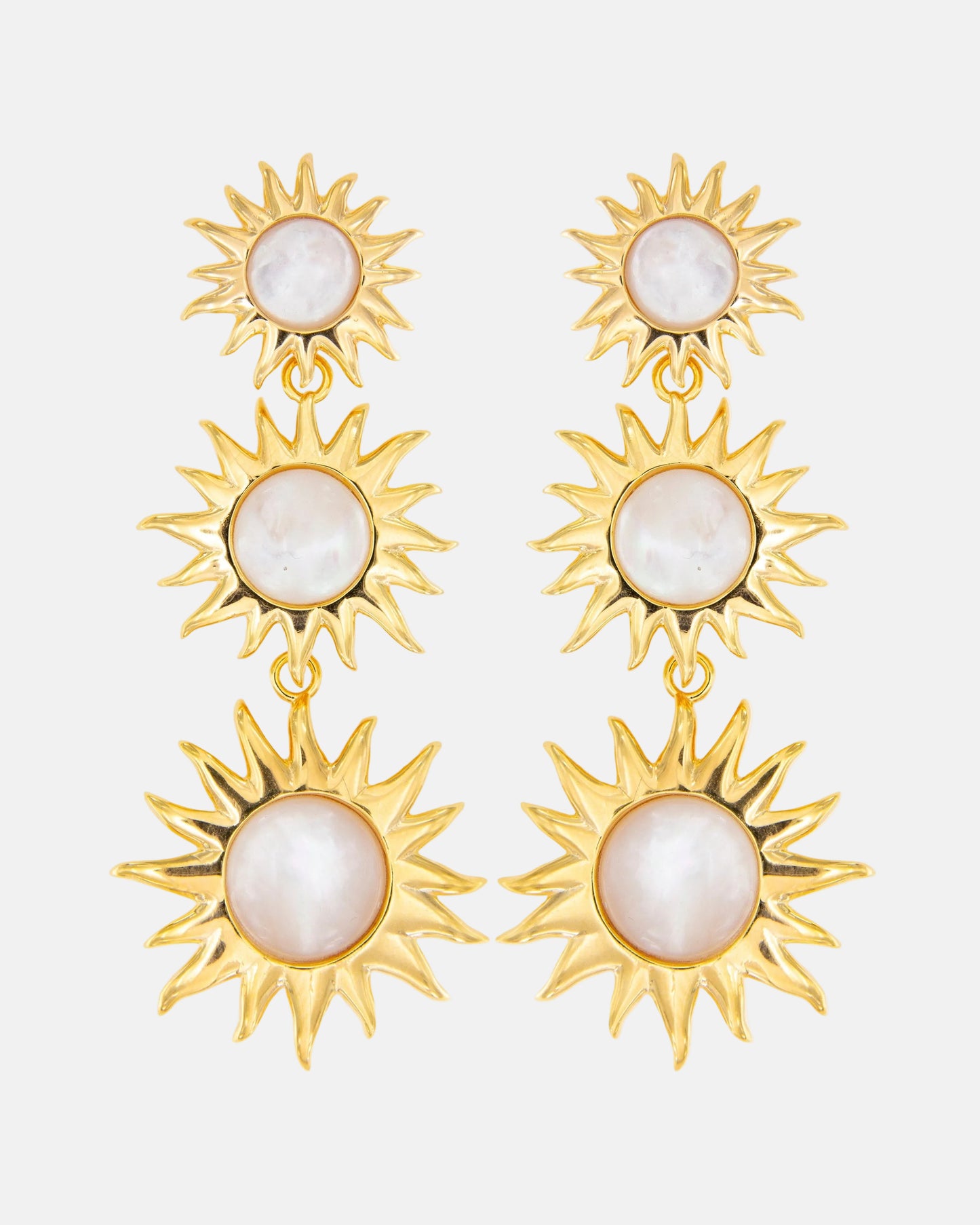 Pendientes Sol Fascinante Madreperla Blanca