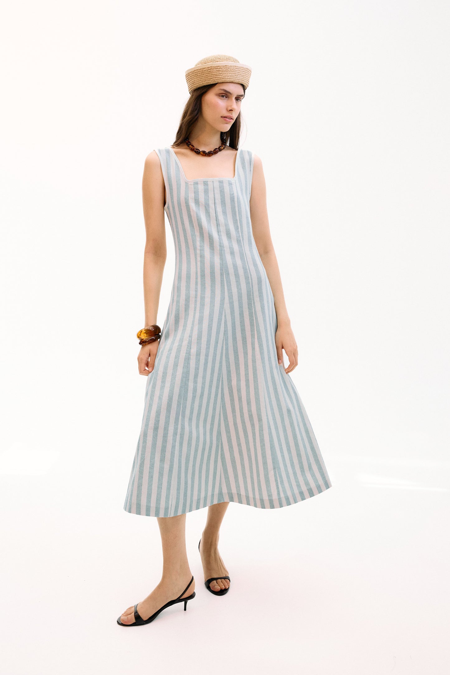 Vestido Marinella Rayas Azul