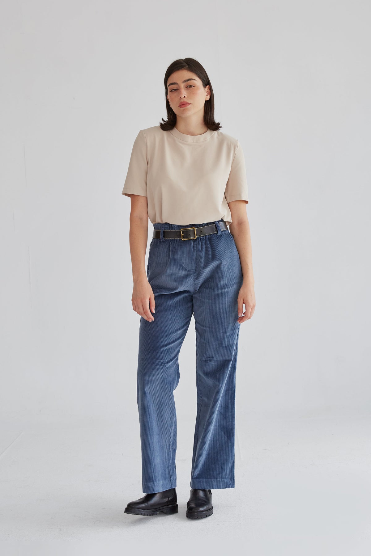 Ainhoa Blue-Grey Corduroy Pants Trousers Julise Magon