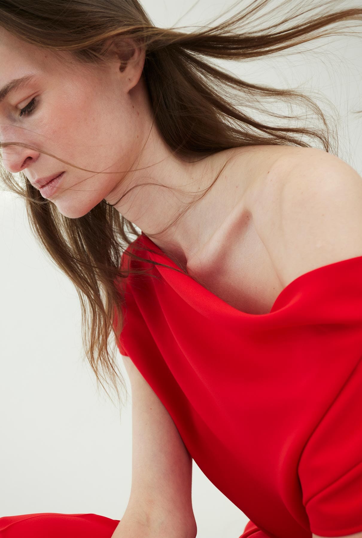 Asymmetrical crepe top Tops and Blouses Tot-Hom