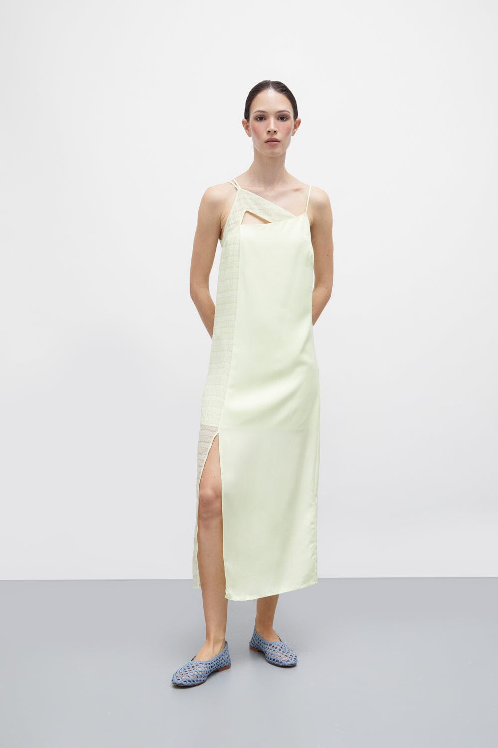 Ava Ballet Flats in Woven Blue Leather Ava Woven AUGUSTA