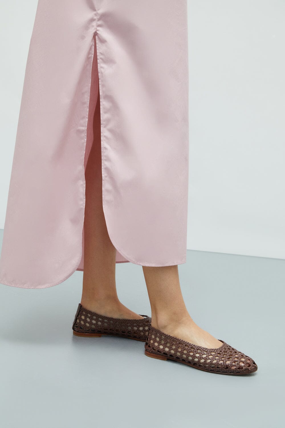 Ava Ballet Flats in Woven Chocolate Leather Ava Woven AUGUSTA