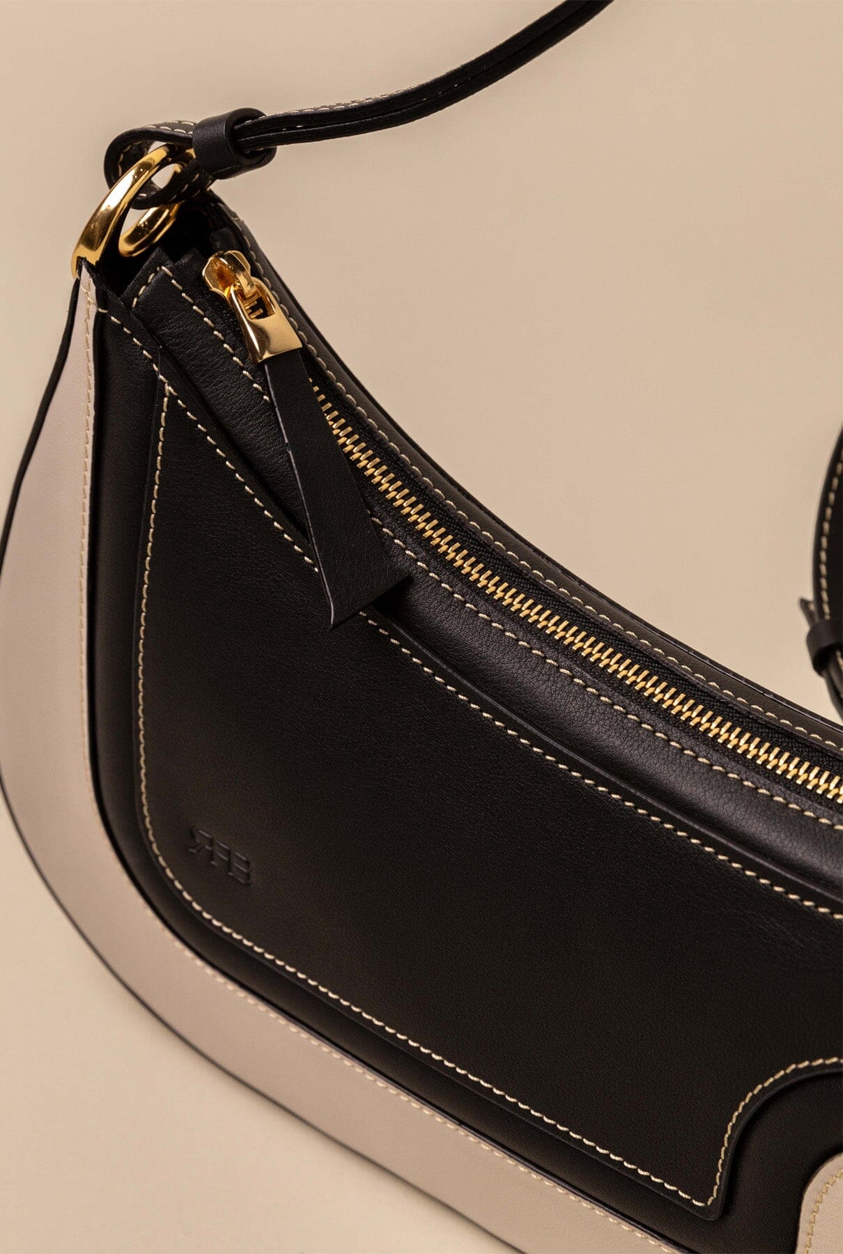 Binomio Bicolor Good Grey Black Leather Shoulder Bag Shoulder Bag RFB