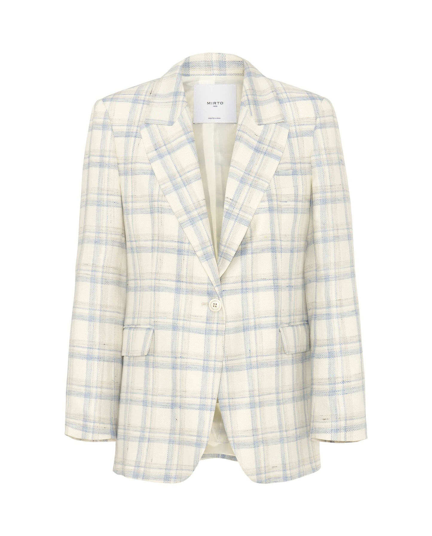 Blazer de cuadros en mezcla de lino. Jackets Mirto
