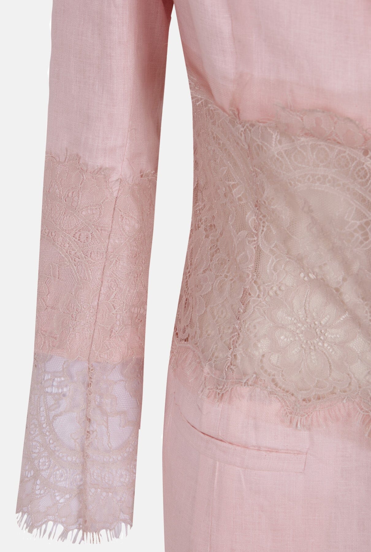 Blazer de lino y encaje rosa palo Jackets Malne