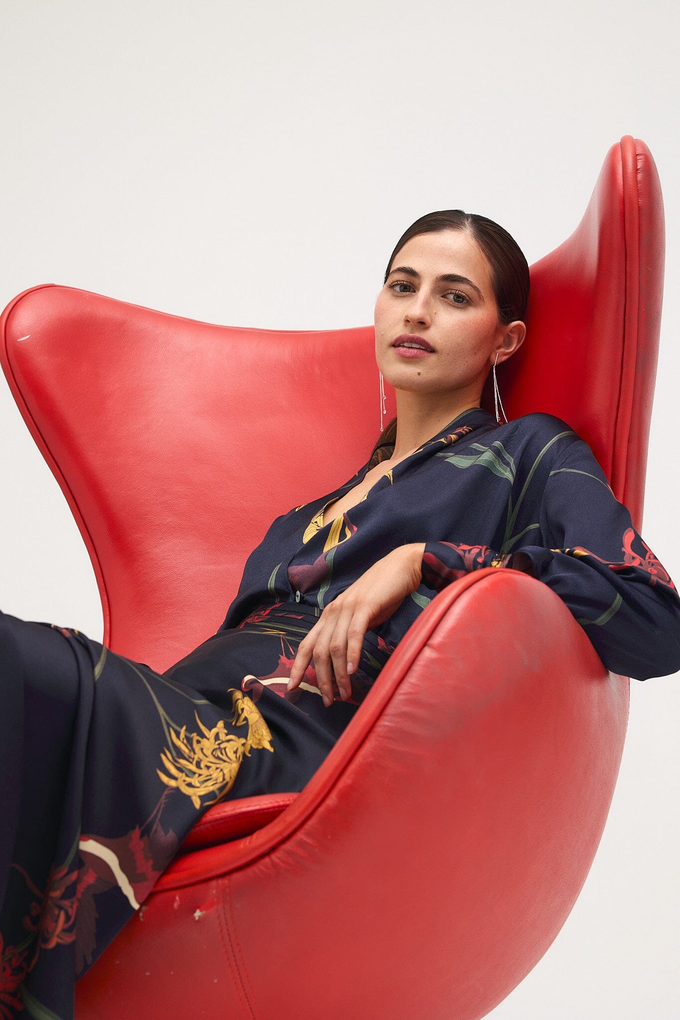 Blusa Fabiola Flora Marino Blusas Galcon Studio