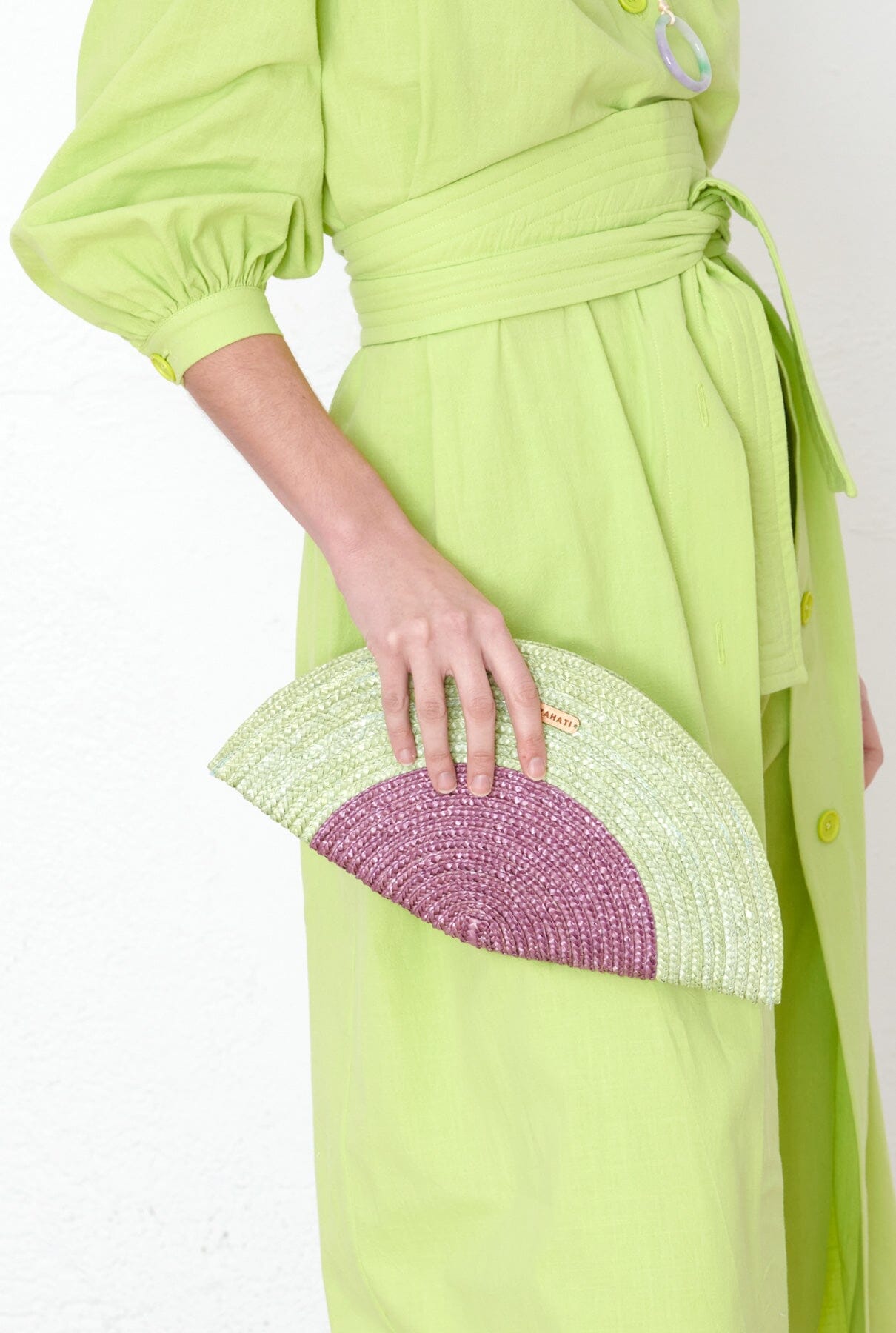 Bolso abanico morado y verde Hats SOY FASCINANTE