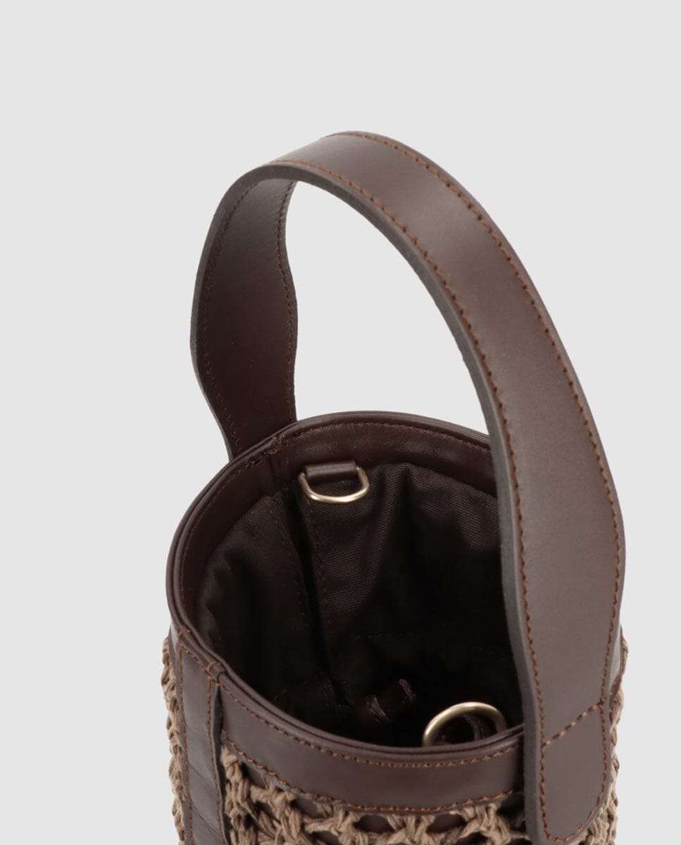 Bolso cubo Zig Zag chocolate + marrón Zahati