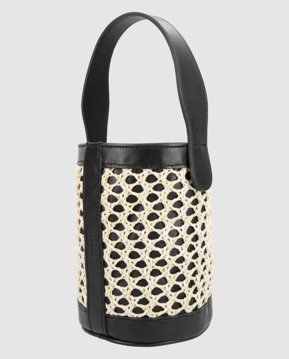 Bolso cubo Zig Zag negro + blanco Zahati
