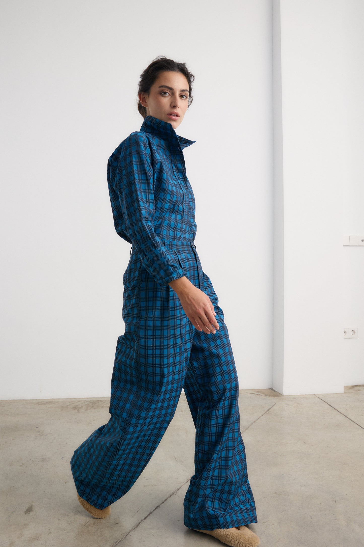 Camisa Ingrid cuadro azulón Shirts & Blouses Galcon Studio