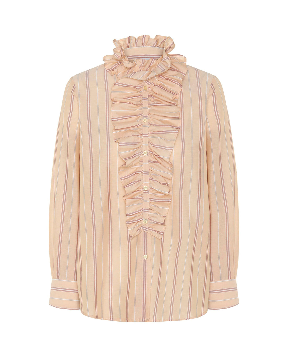 Camisa naranja de rayas algodón Shirts & blouses Mirto
