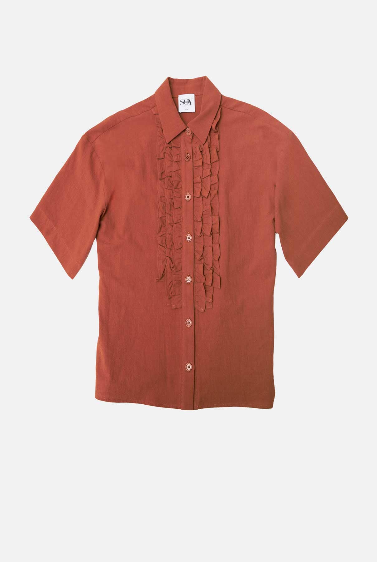 CAMISA SULE VOLANTES MARRÓN Shirts & Blouses SOY FASCINANTE