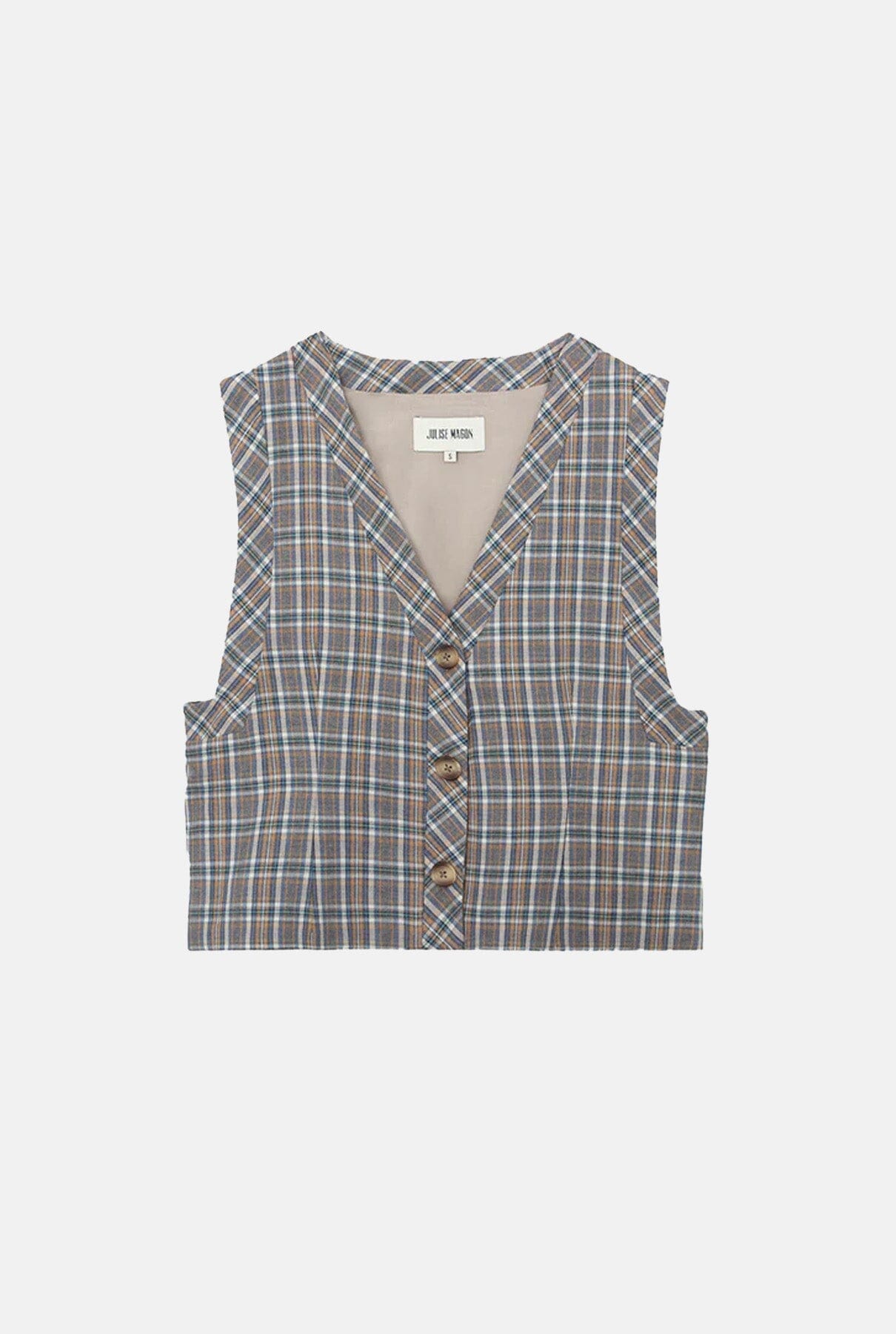 Chaleco Petra Cuadros Gris Vests Julise Magon