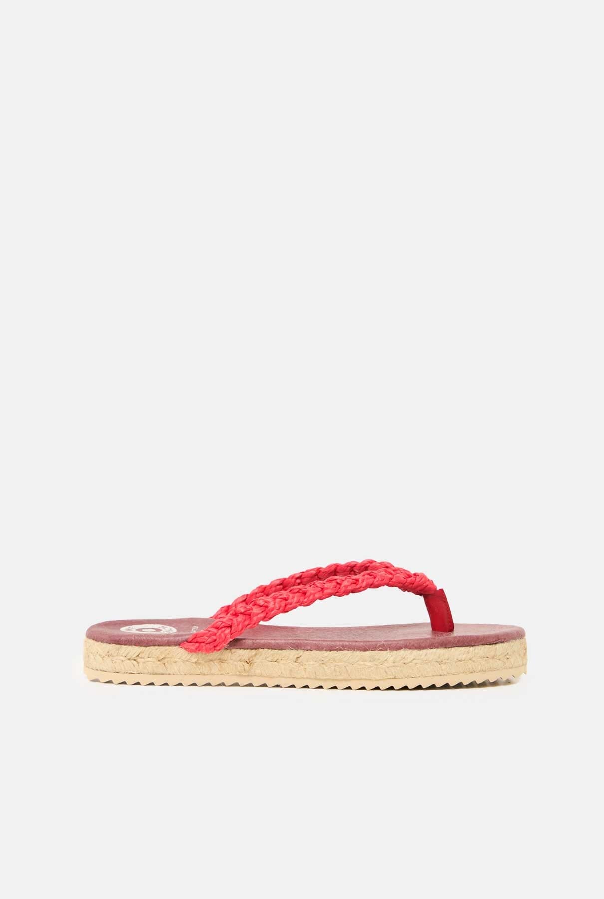 Chancla Habana de Rafia Roja Flat sandals SOY FASCINANTE