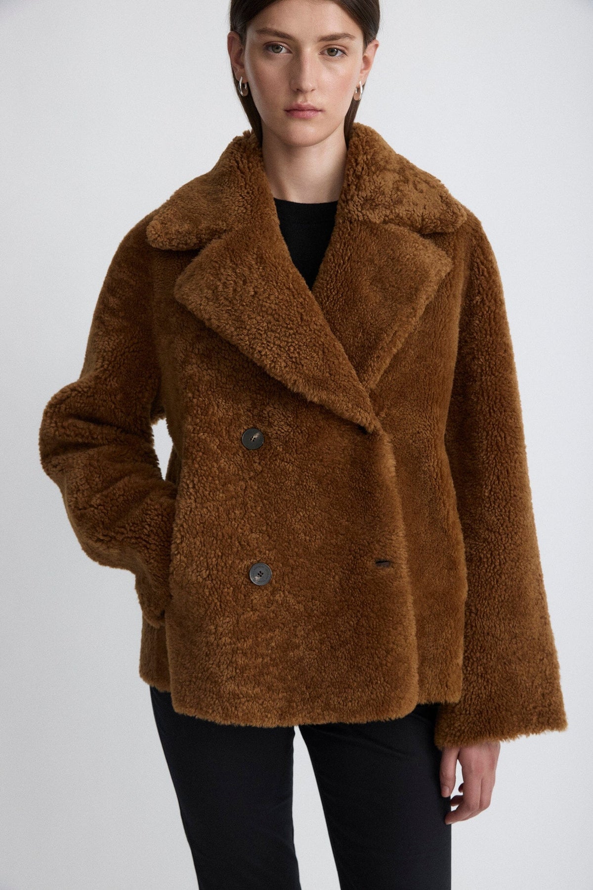 Chaqueta de pelo y piel bicolor Jackets Miguel Marinero