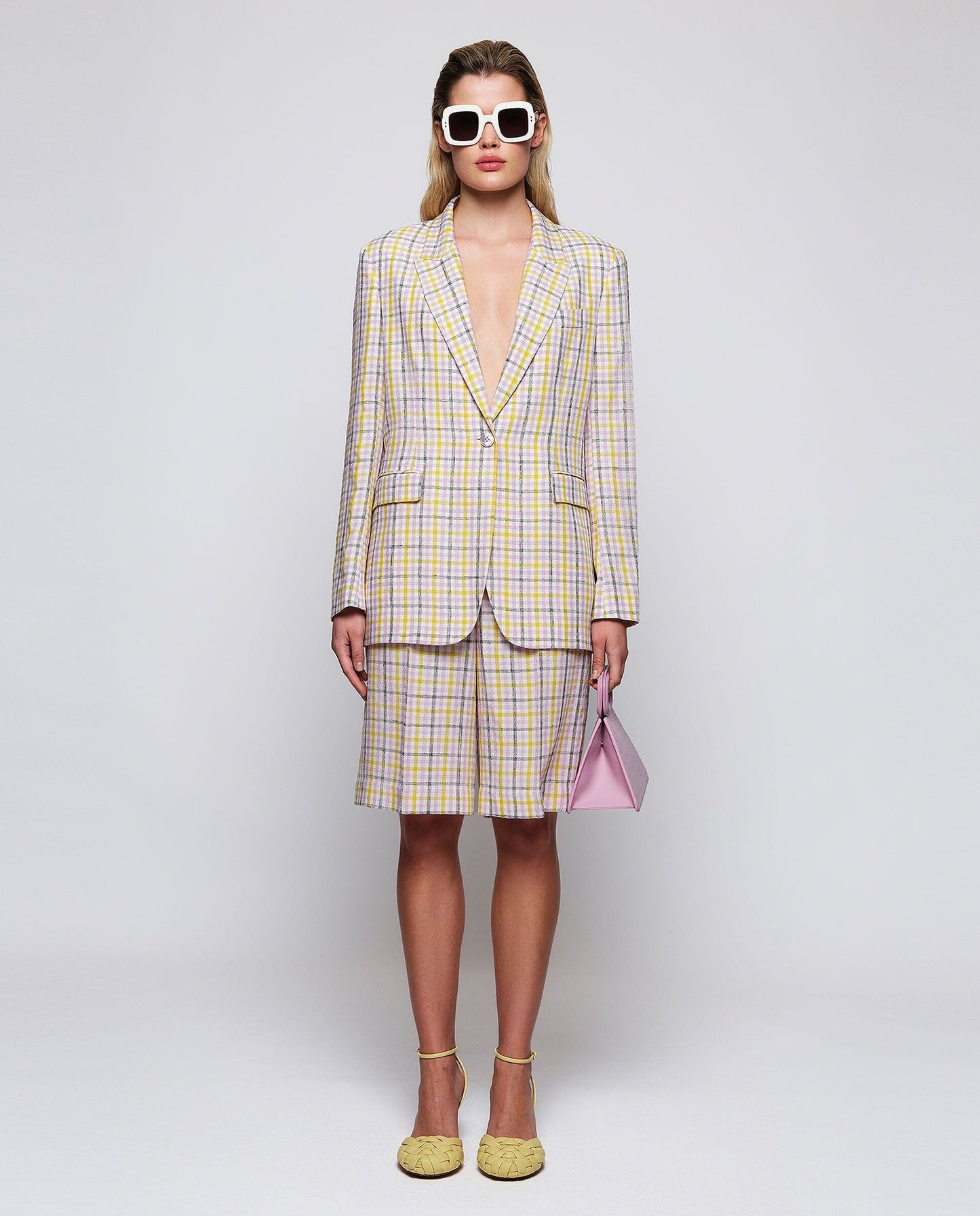 Chaqueta sastre cuadros malva y amarillo MUJER / CHAQUETAS & ABRIGOS / CHAQUETAS Mirto