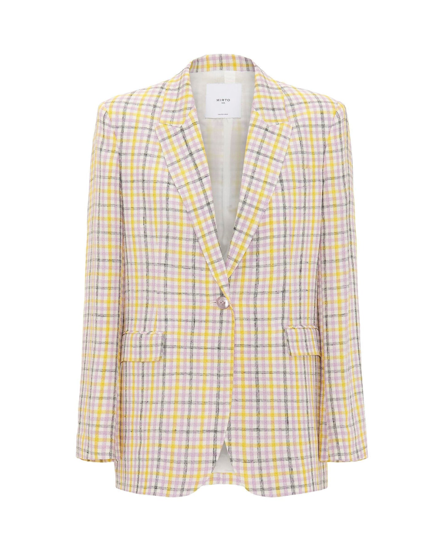 Chaqueta sastre cuadros malva y amarillo MUJER / CHAQUETAS & ABRIGOS / CHAQUETAS Mirto