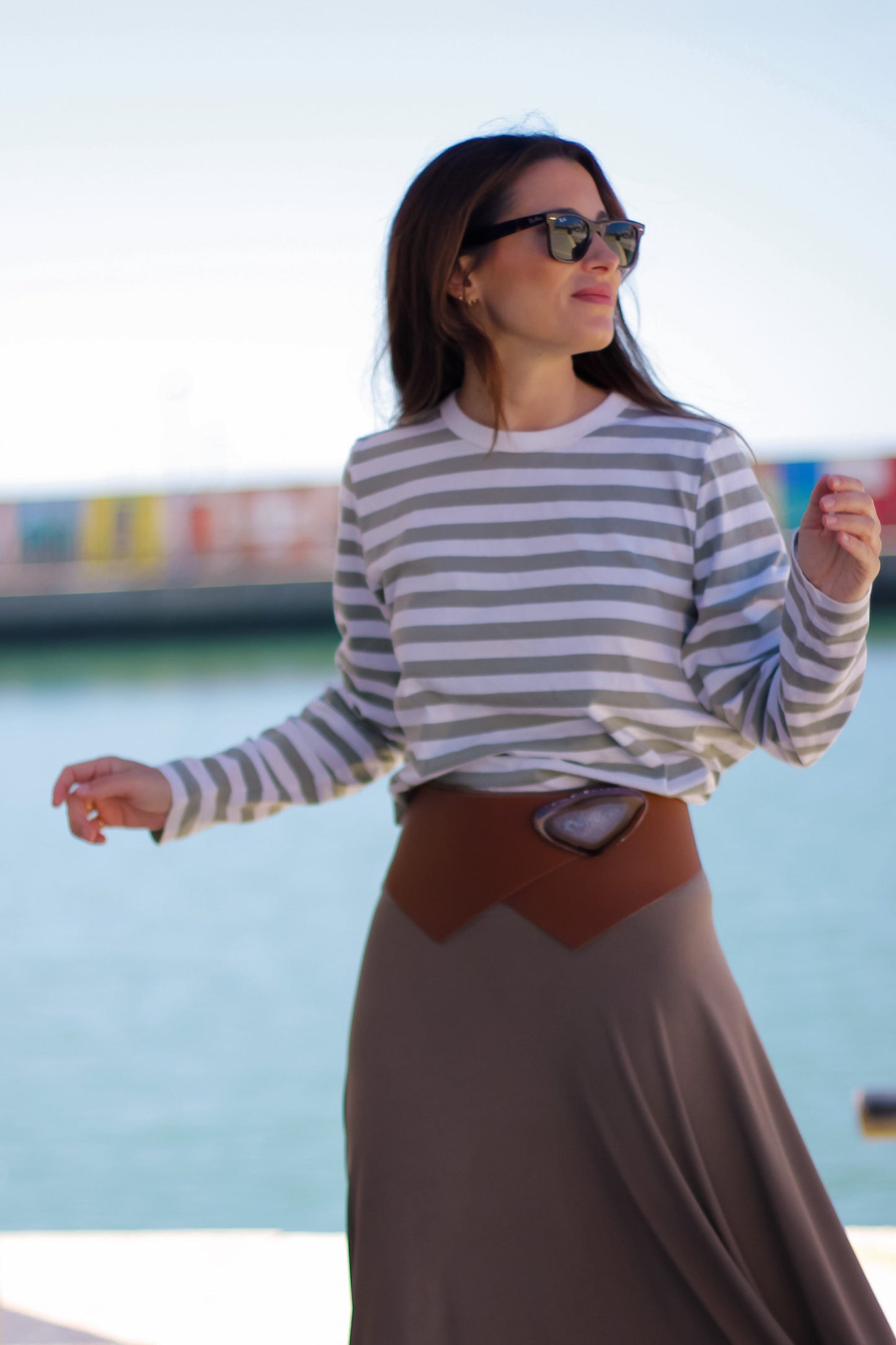 Cinturón Falla Camel - Ágata Natural Ecue