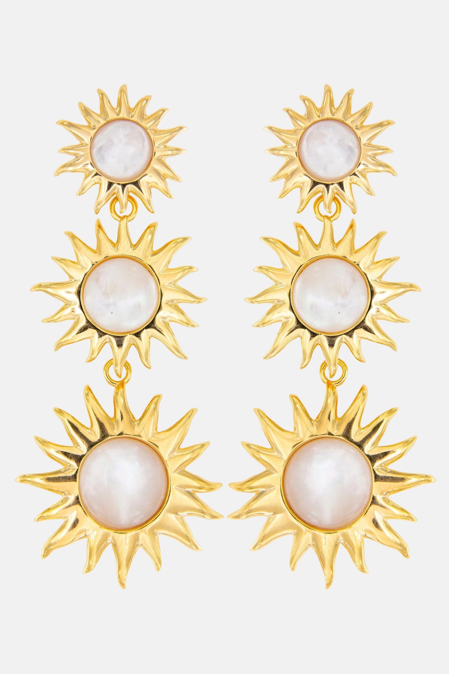 Colgantes Sol Fascinante Final Madreperla Blanca Earrings Coolook