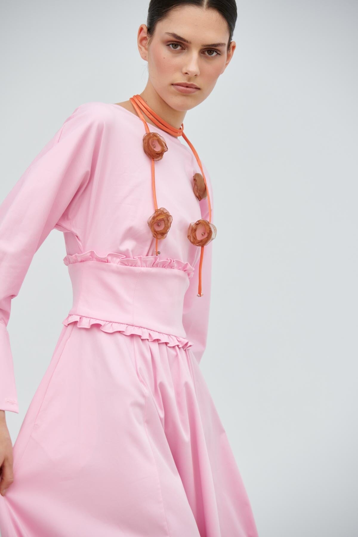 COLLAR ARTESANAL ROSA - NARANJA - MARRÓN Necklaces Coterelle