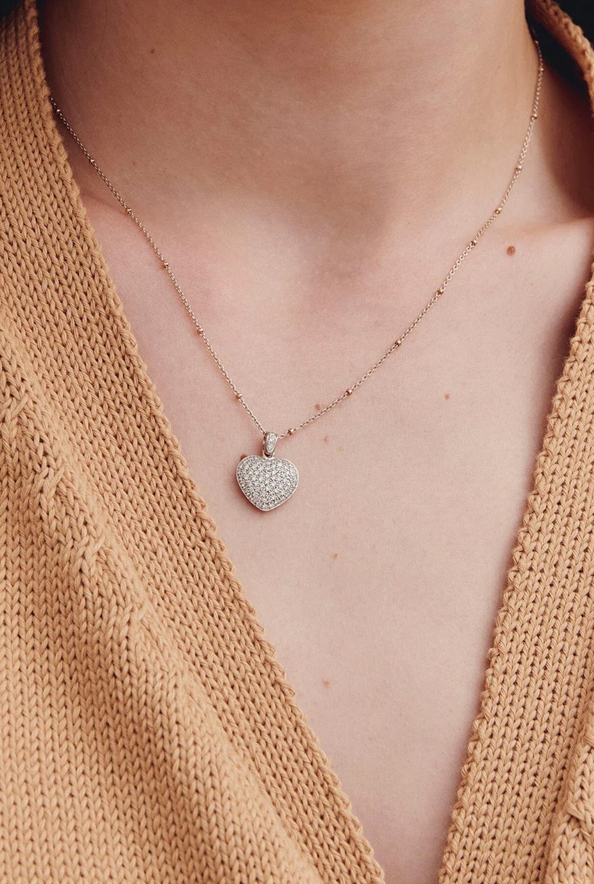 Collar Corazón de Diamantes Necklaces Ynes Suelves Jewellery