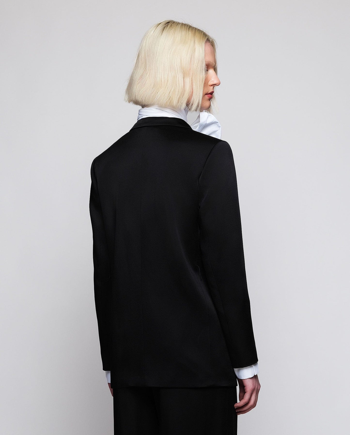 Crossed black satin blazer Jackets Mirto