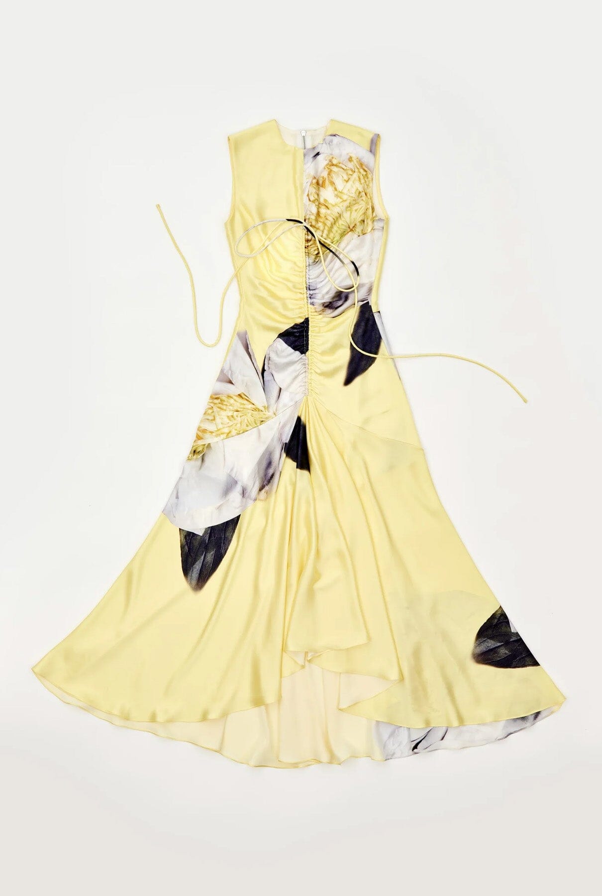 Drapped peonia silk yellow Dresses Juan Vidal