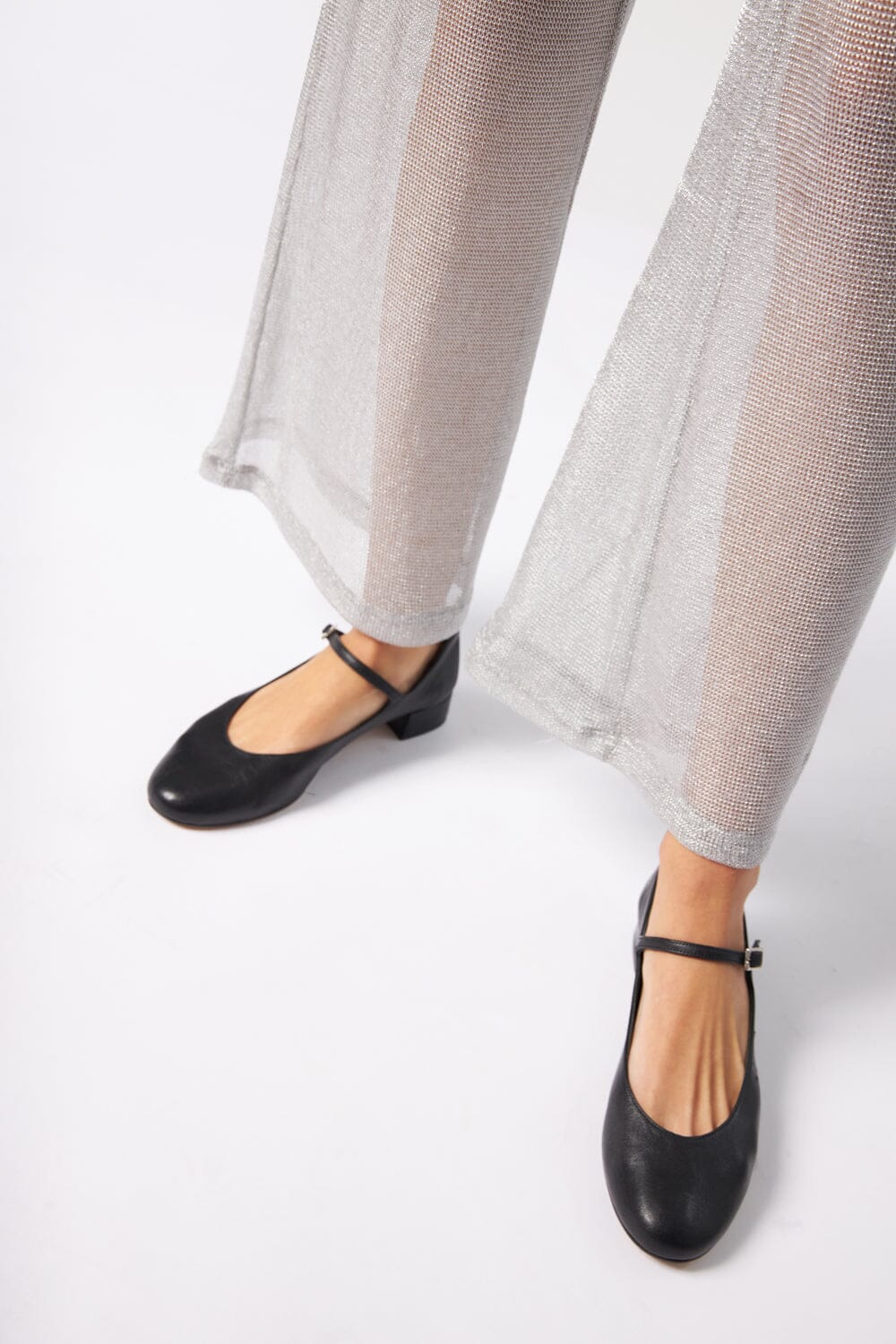 Emilia Mary Janes in Black Leather Flat shoes AUGUSTA