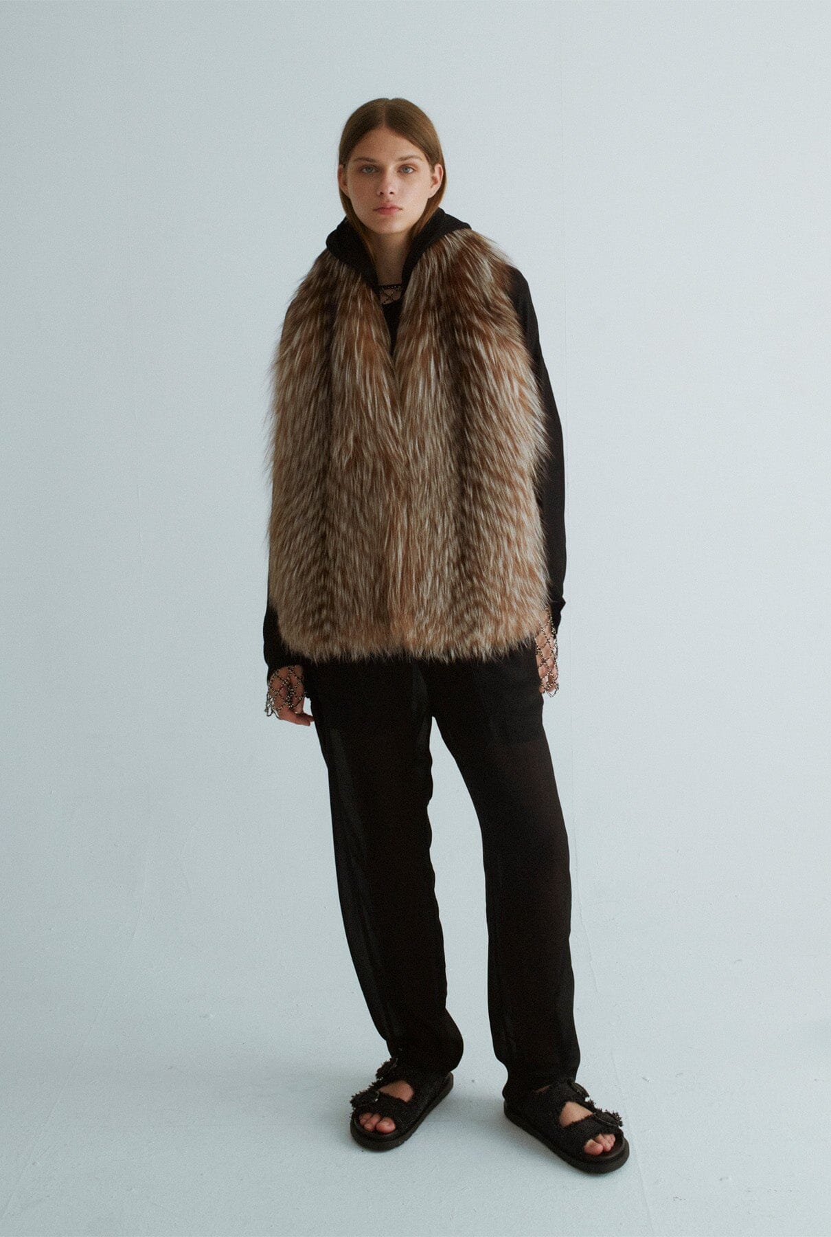 Estola de pelo largo marrón Foulards & Scarves Miguel Marinero