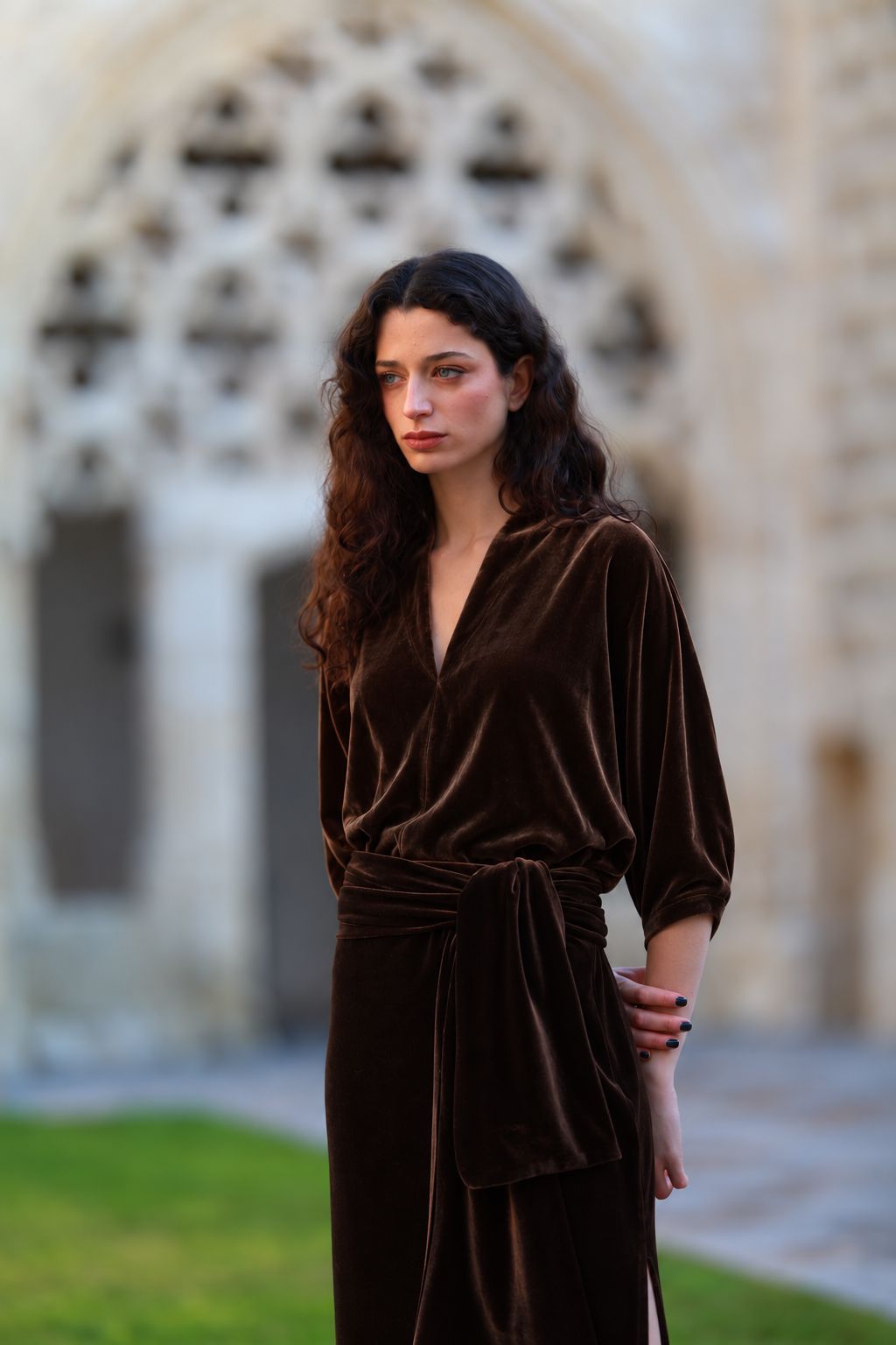 Fajín Brown Velvet Skirt Skirts Elisa Cortés