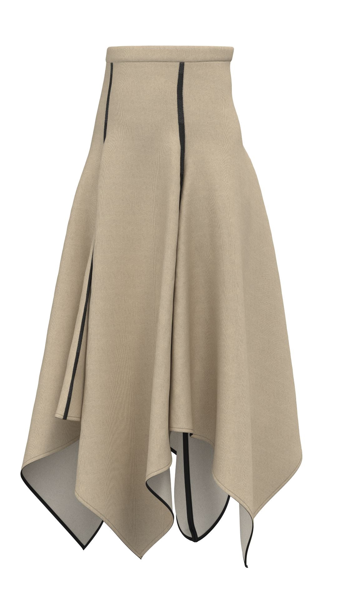 Falda con cortes beige PRE-ORDER E.R.A.X.