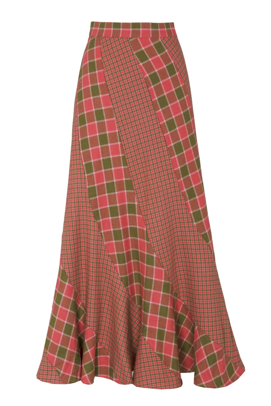 FALDA GILDA CUADROS ROSA Y KAKI Skirts Werit