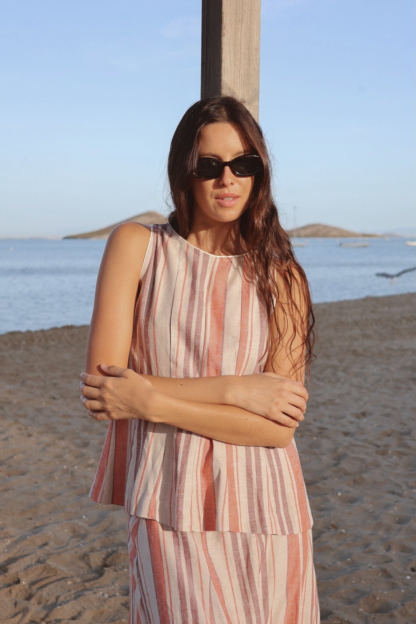 Falda Ola Rayas Coral y Lila Skirts IPA BRAND