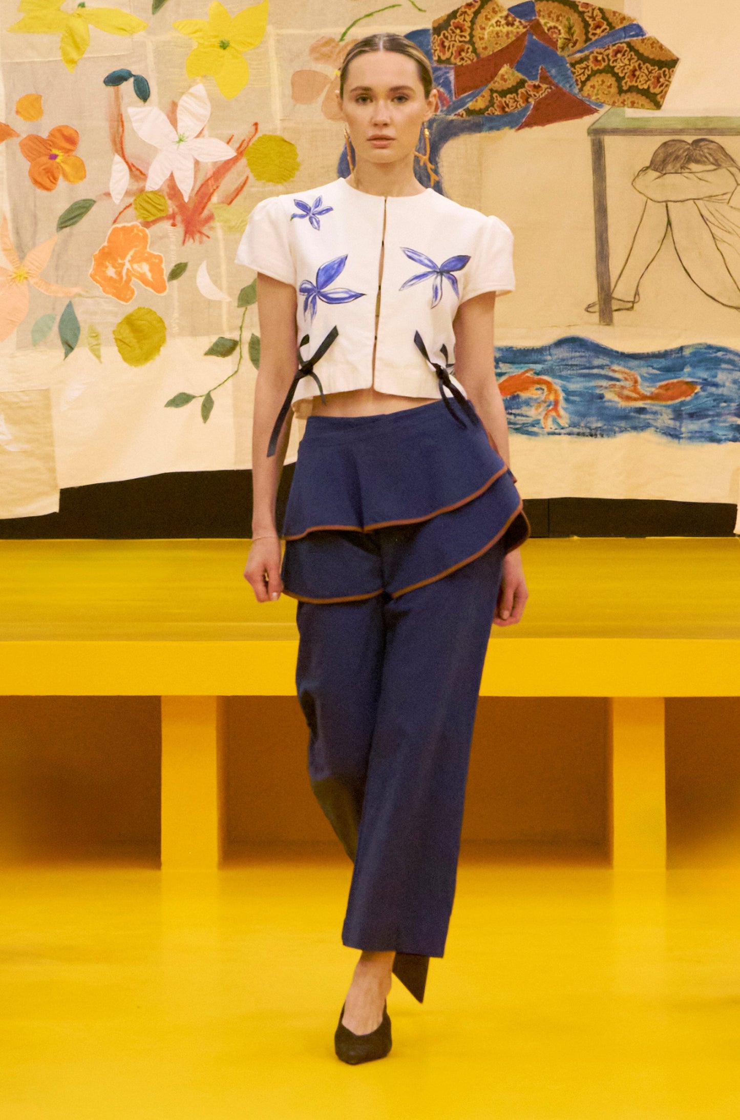 FALDA VOLANTES MJ AZUL / BIBO MARRÓN Skirts SOY FASCINANTE