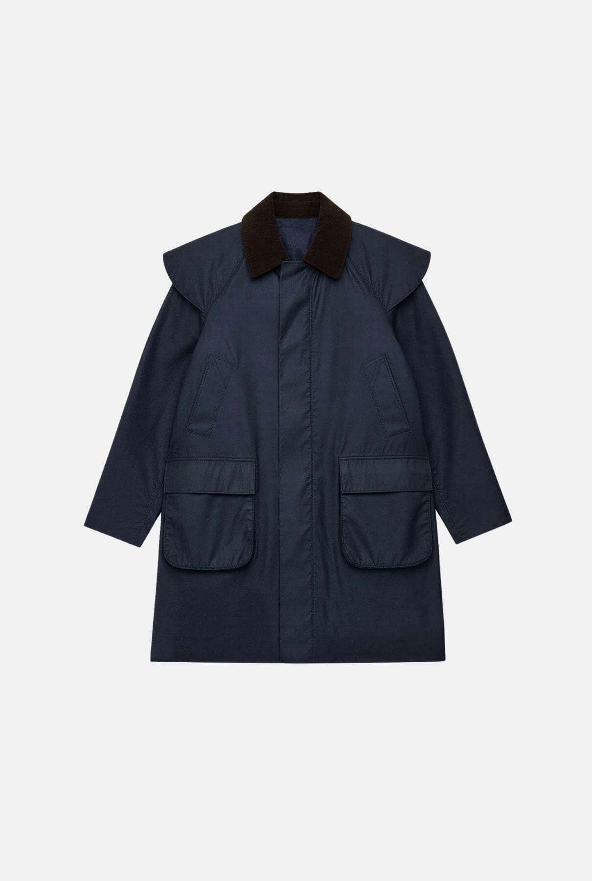 Gabardina corta azul impermeable Nessie Coats Kolonaki