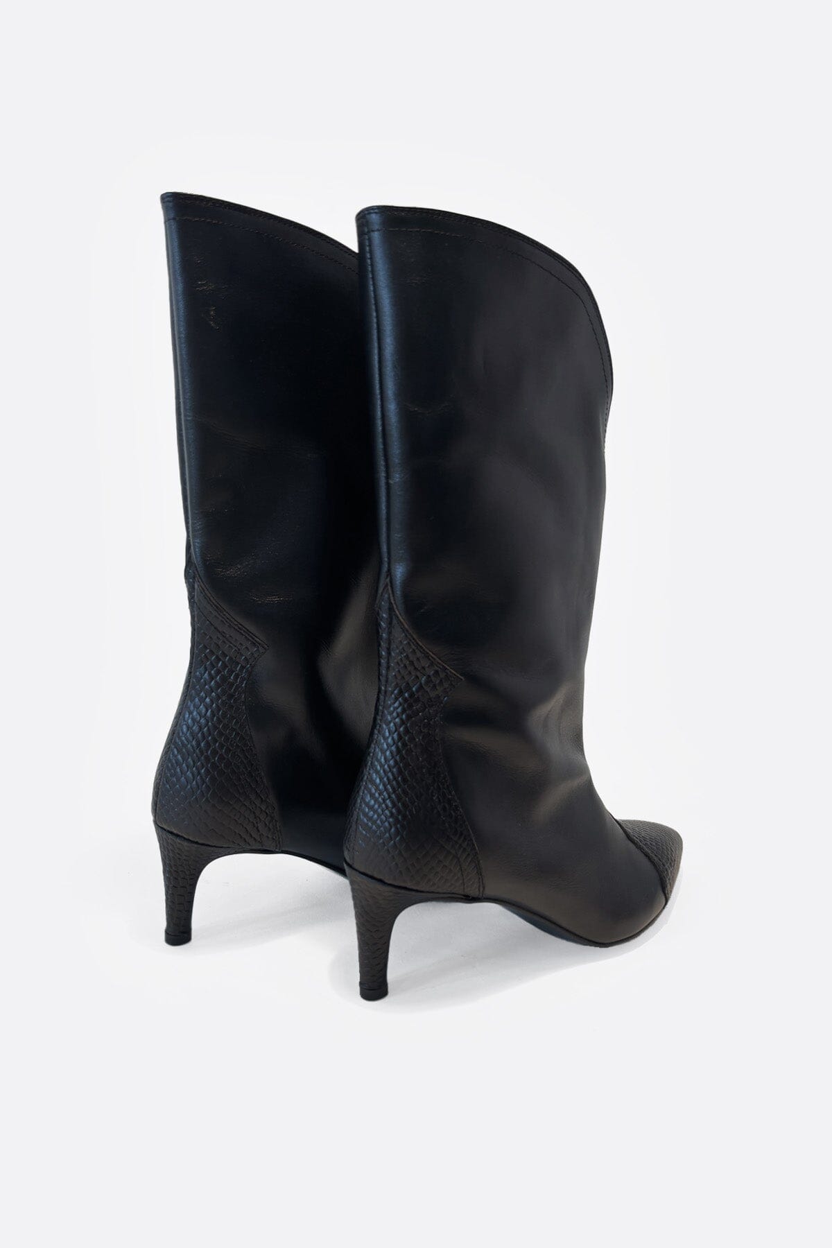 Geraldine negro serpiente Boots Mint and Rose