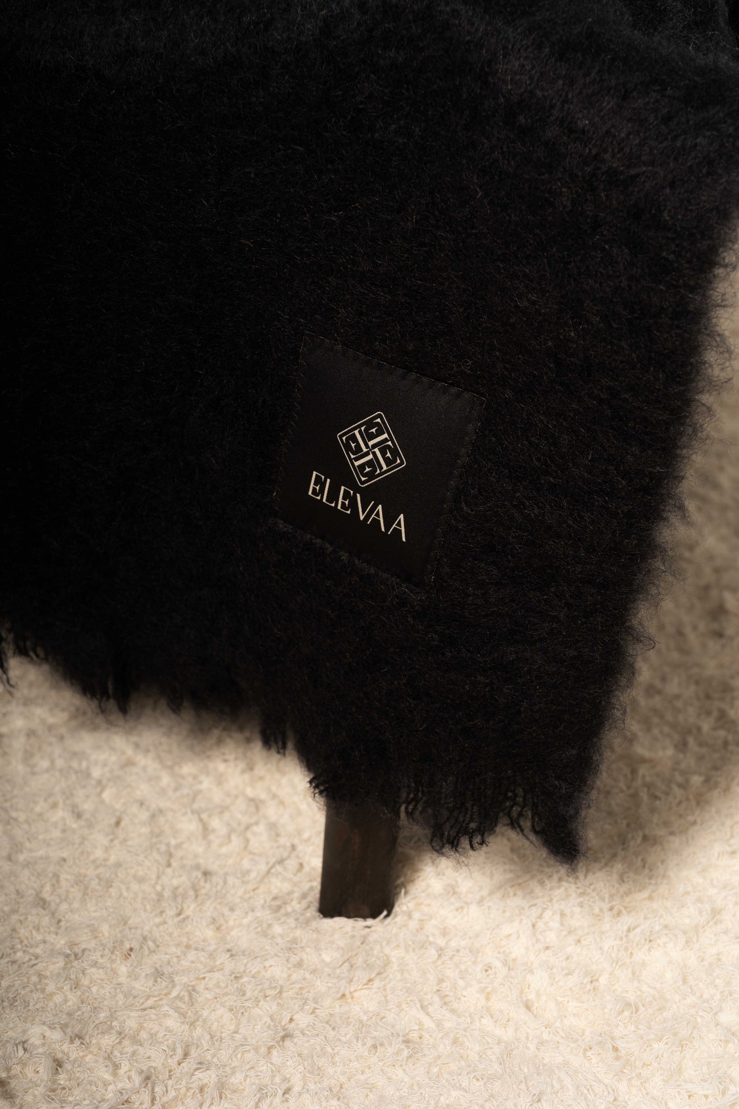 Glossy Black Mohair Blanket Accessories ELEVAA