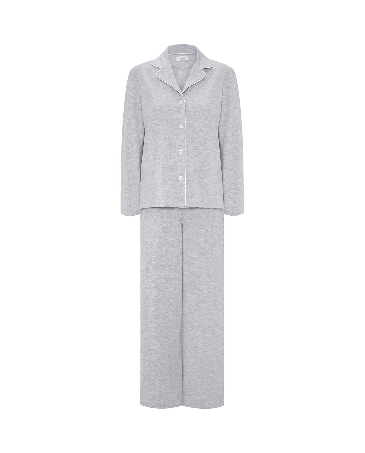 Gray modal knit long pajamas Sleepwear Mirto