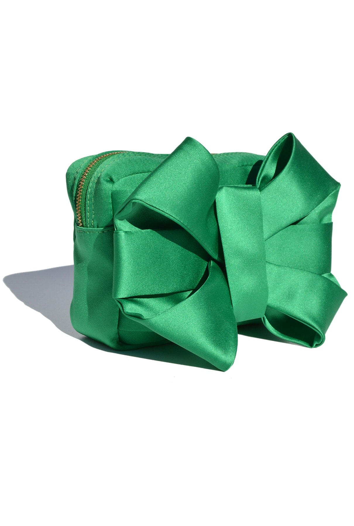 Green Satin Pulseta with Bow Hand bags Celina Martin