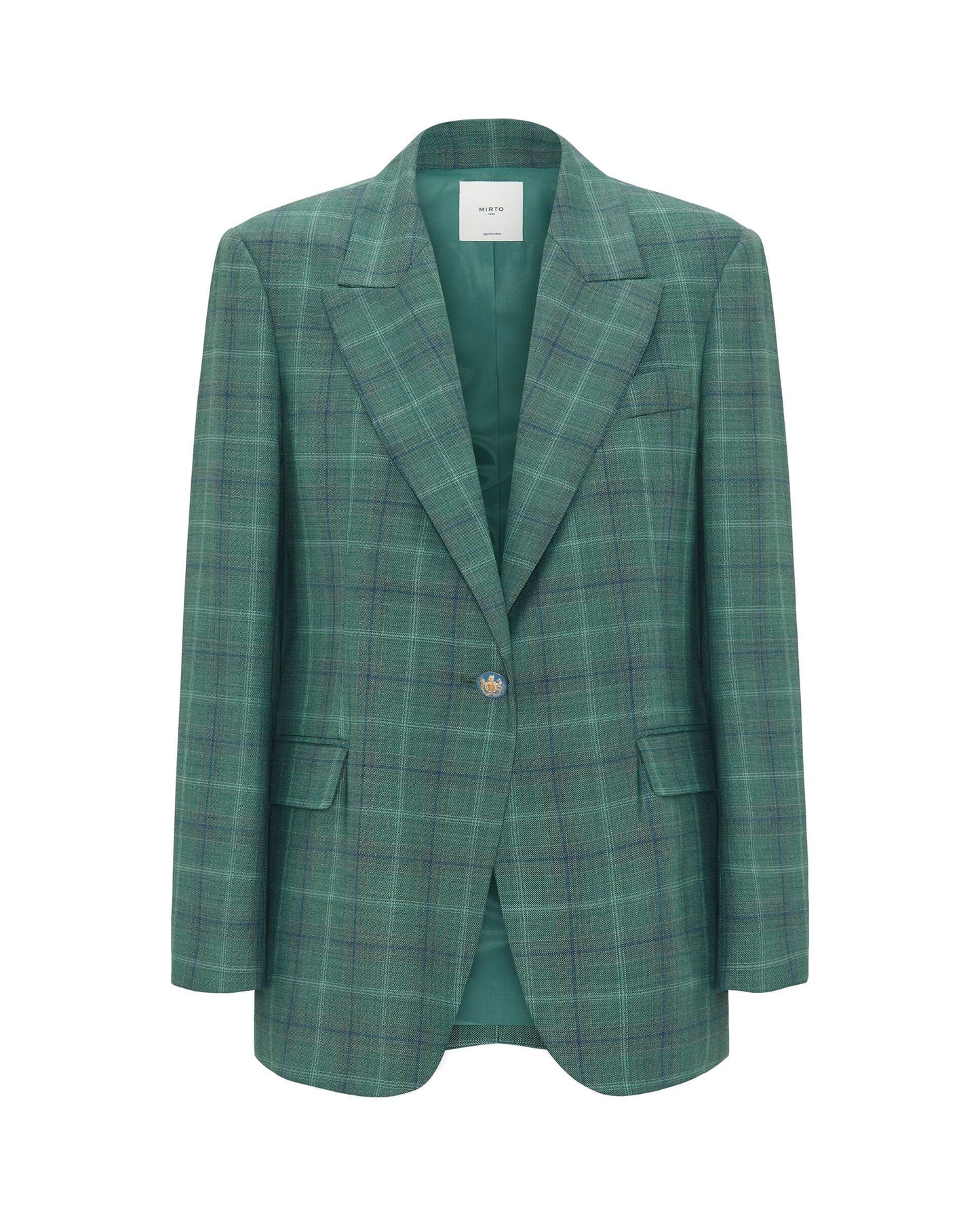 Green wool checked blazer OUTERWEAR Mirto