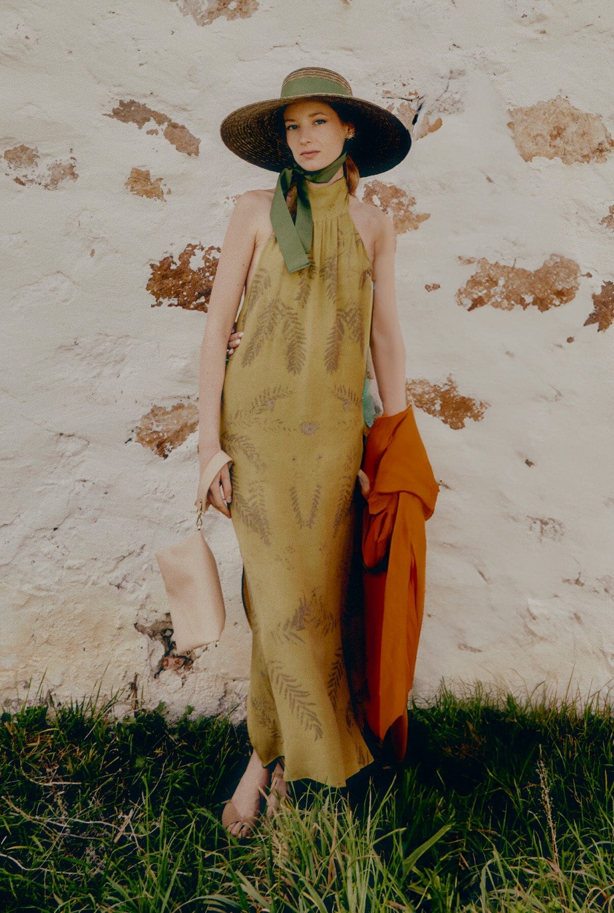 Halter Ecoprint Blue Green Natural Dye - Pre Order Dresses Atelier Aletheia