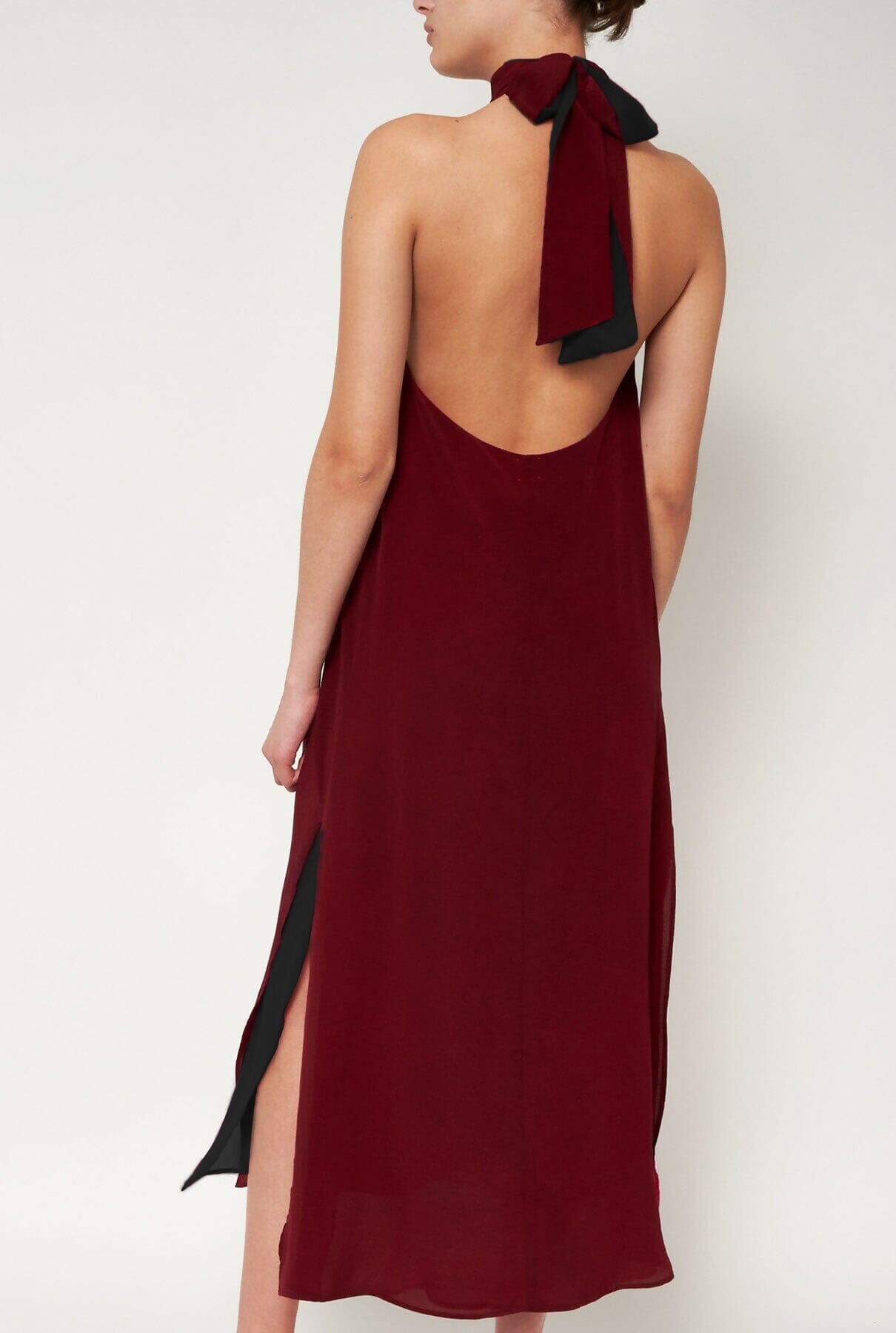 Halter Reversible Extra Long Burgundy/Fucsia Dresses Atelier Aletheia