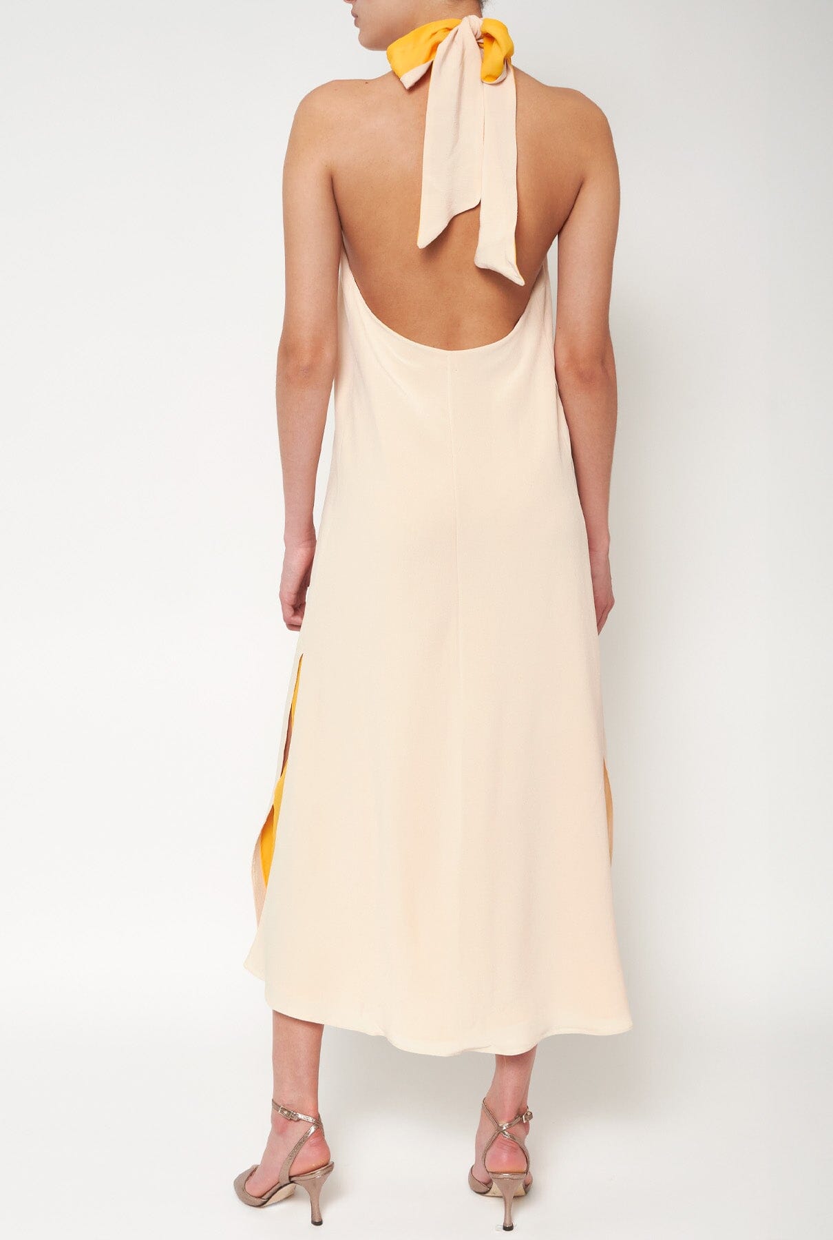 Halter Reversible Extra Long Cream/Yellow Dresses Atelier Aletheia
