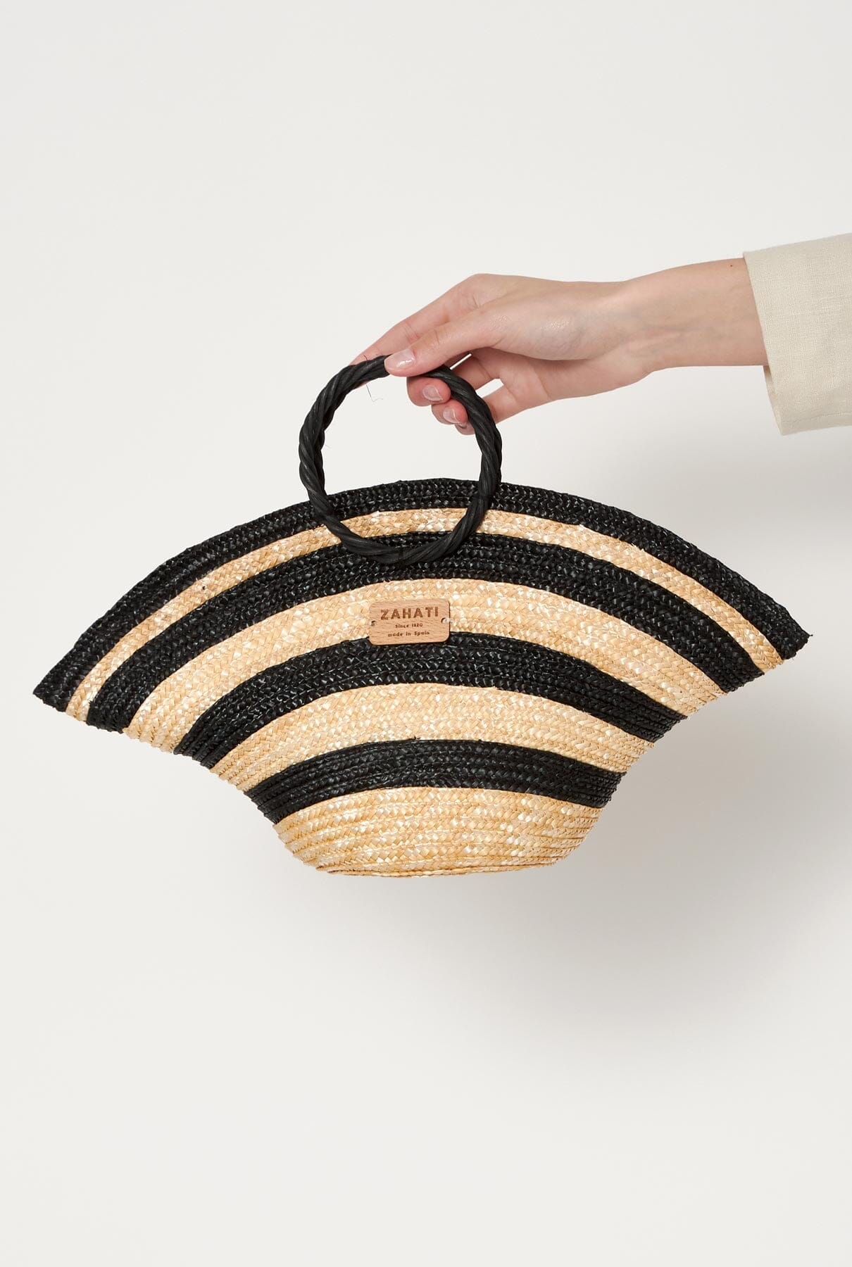 Hatbag Mini Cebra de paja de trigo negro/natural Hats Zahati