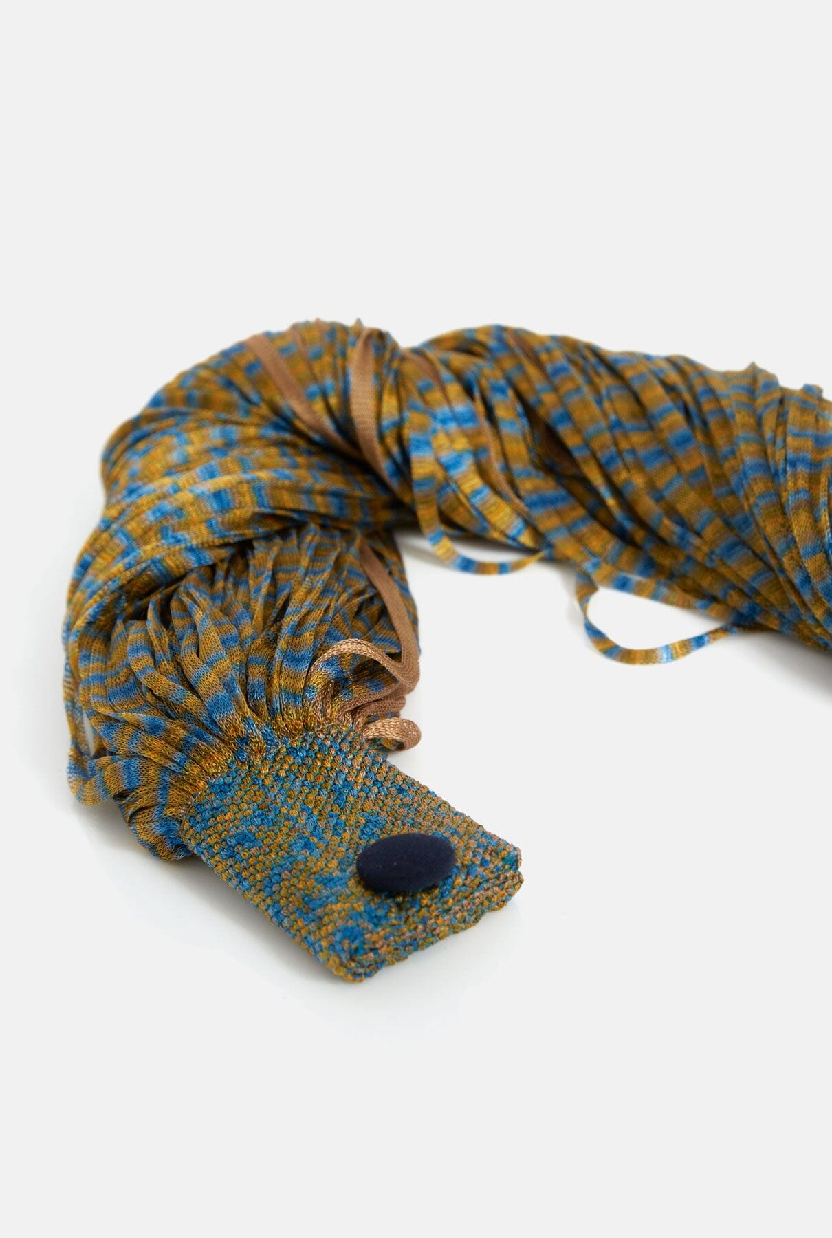 Japanese Silk Gold and Blue Necklace Necklaces Victoria de Talhora