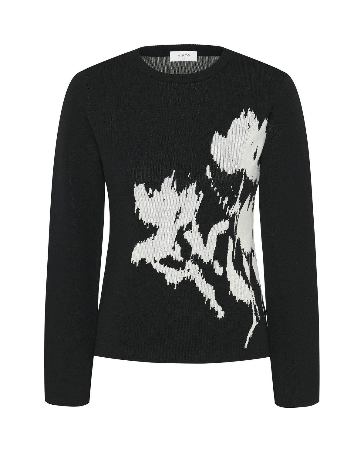 Jersey negro jacquard floral Sweaters Mirto