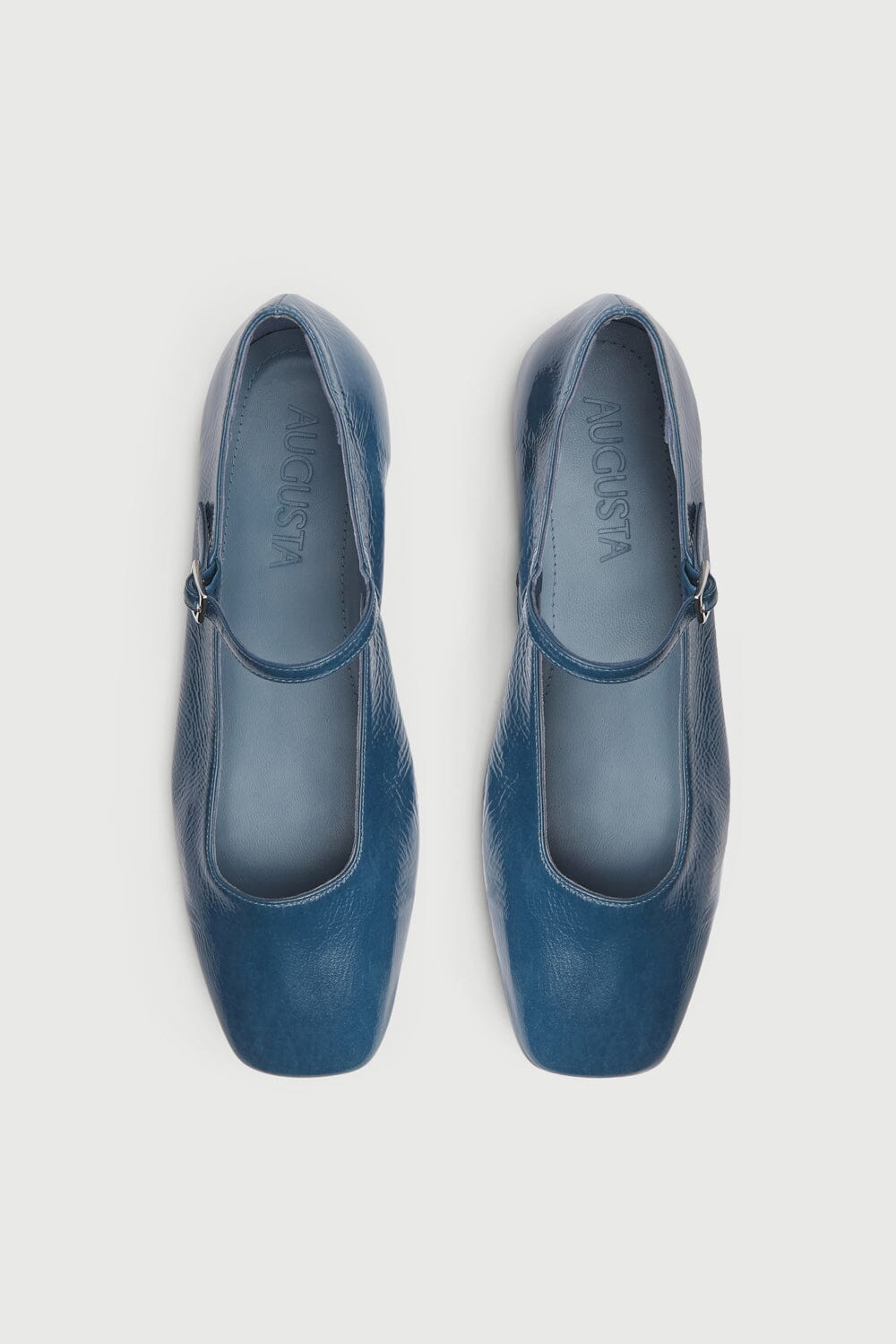 Julieta Mary Janes in Blue Patent Leather Mary Jane AUGUSTA