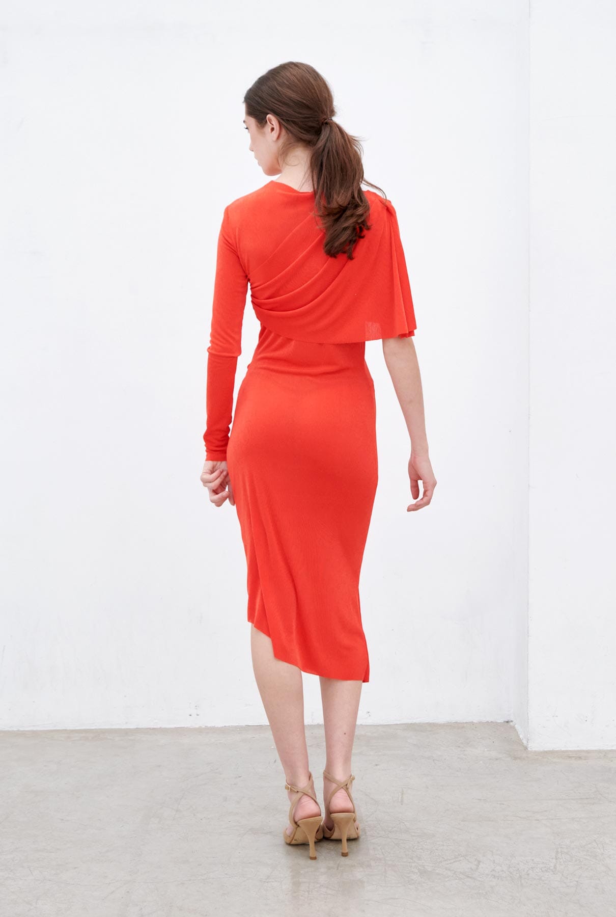 Kim drapeado entallado - coral Dresses Duyos