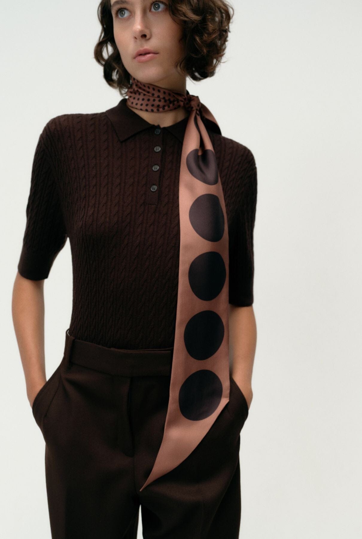 Lola Scarf Mocha Foulards & Scarves Van Hise