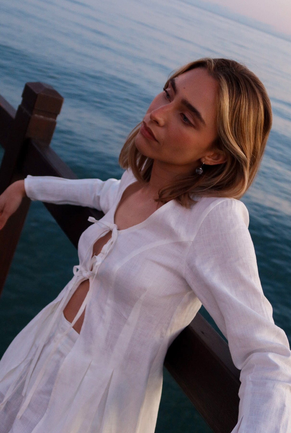 LONG LINEN VEST Vests The Villã Concept